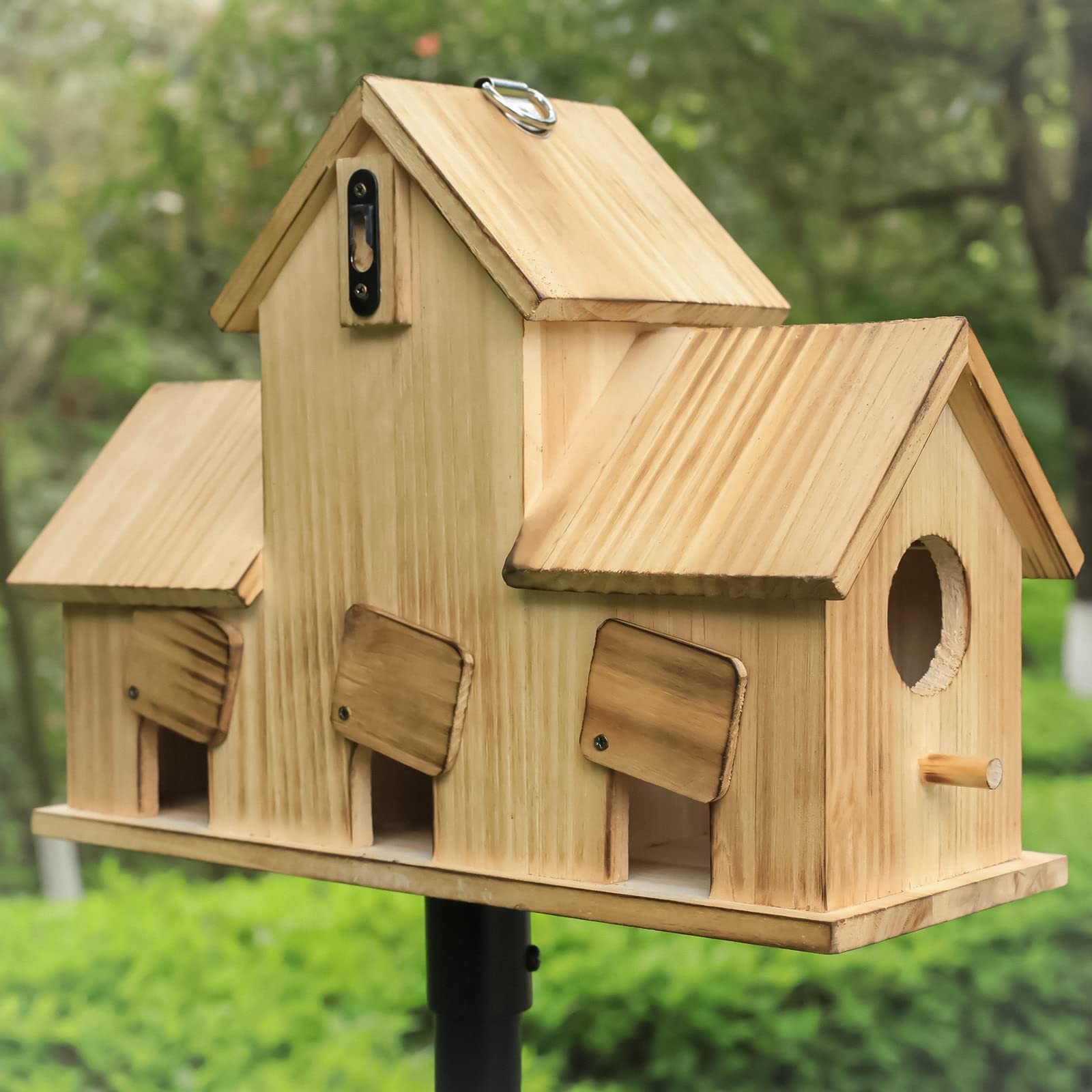 Bird Houses for Outside,Outdoor 3 Hole Bird House Room for 3 Bird Families