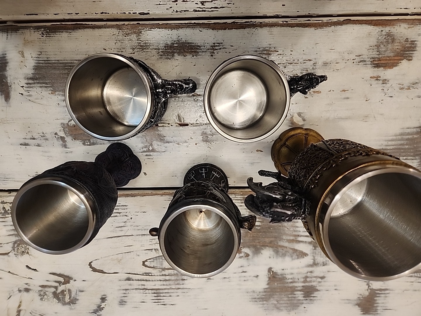 Double Dragon Drinking Chalice Goblet, 2 Wine Goblets, 2 Dragon Mugs ,D & D,