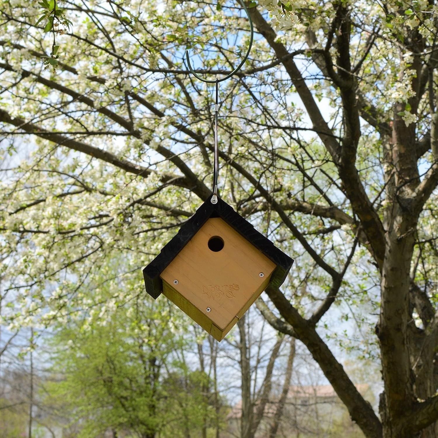 Attractive Cedar Birdhouse with Ventilation & Clean-Out Doors - 8" x 8.875"
