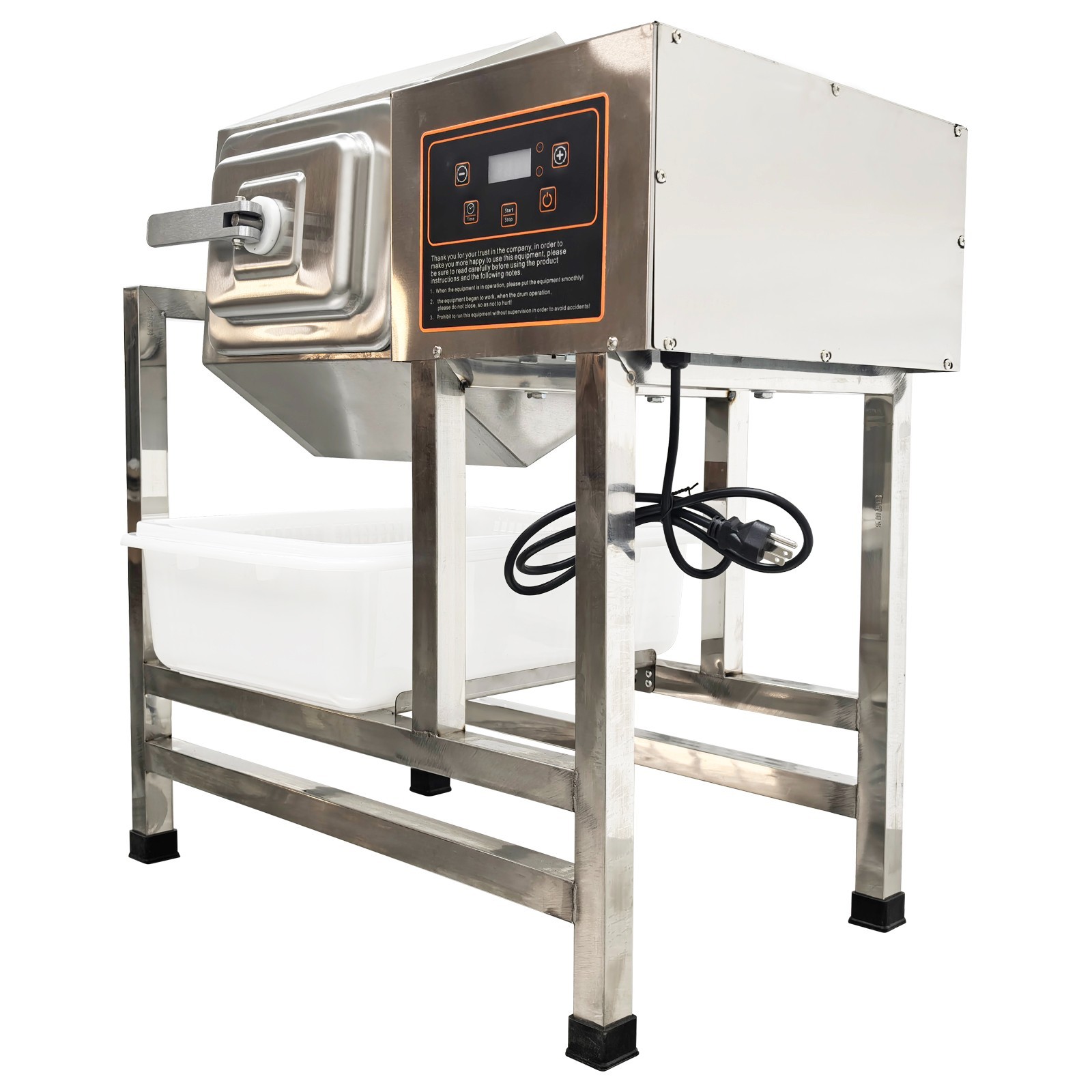 Commercial Meat Tumbler 110V Marinating Machine 38L Stainless Steel Hexagonal Ba