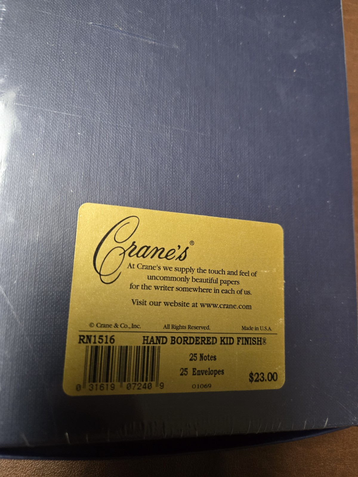 Crane's stationery classic design with a white ribbon bow & cards. Sealed In Box