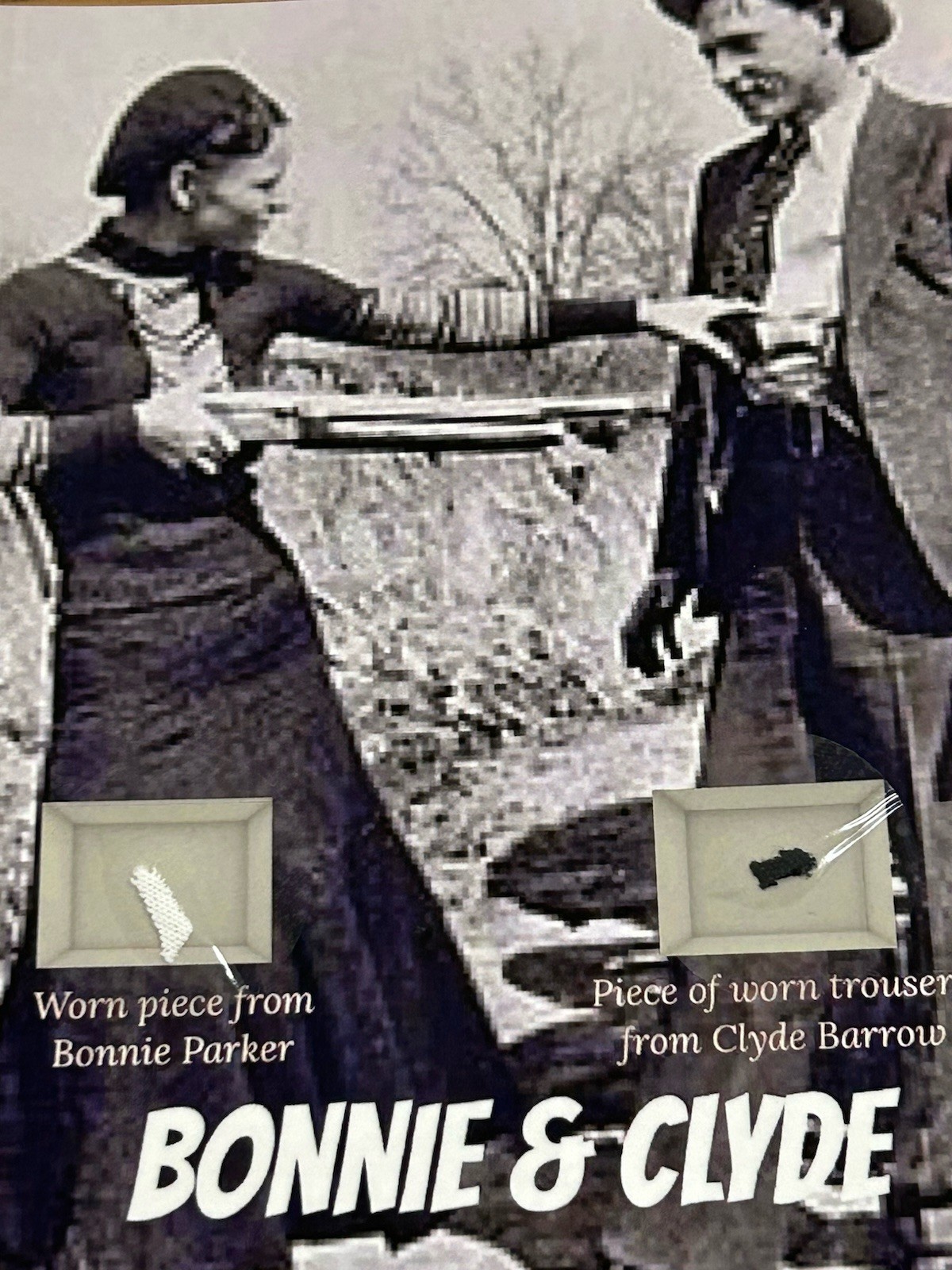 Bonnie & Clyde relic pieces worn trousers & piece mob gangsters Barrow Parker