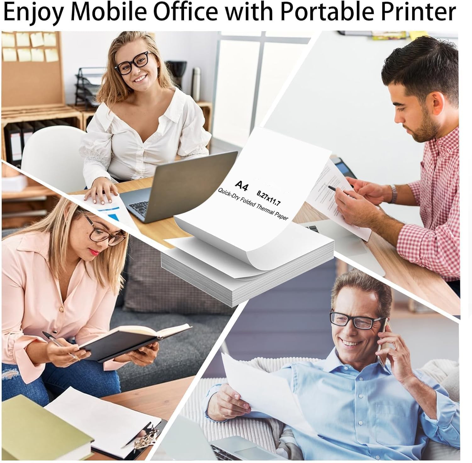 A4 Thermal Continuous Paper 8.5"x11" Letter Size For M08F Printer Folded & Roll