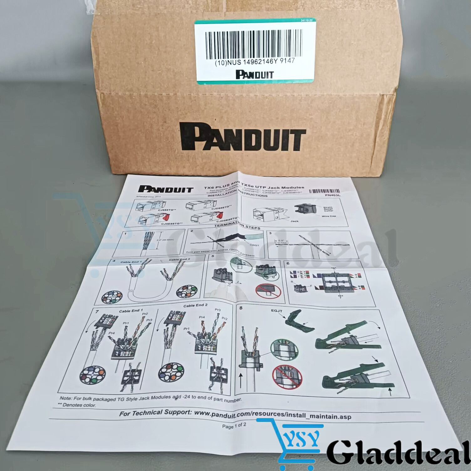 For Panduit Giga TX Cat6 jack blue CJ688TGBU BOX OF 50. Free shipping！