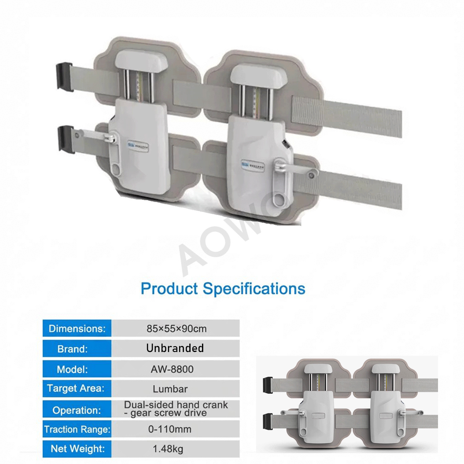 Lumbar Traction Device Lower BackPain Relief Spinal Decompression Herniated Disc