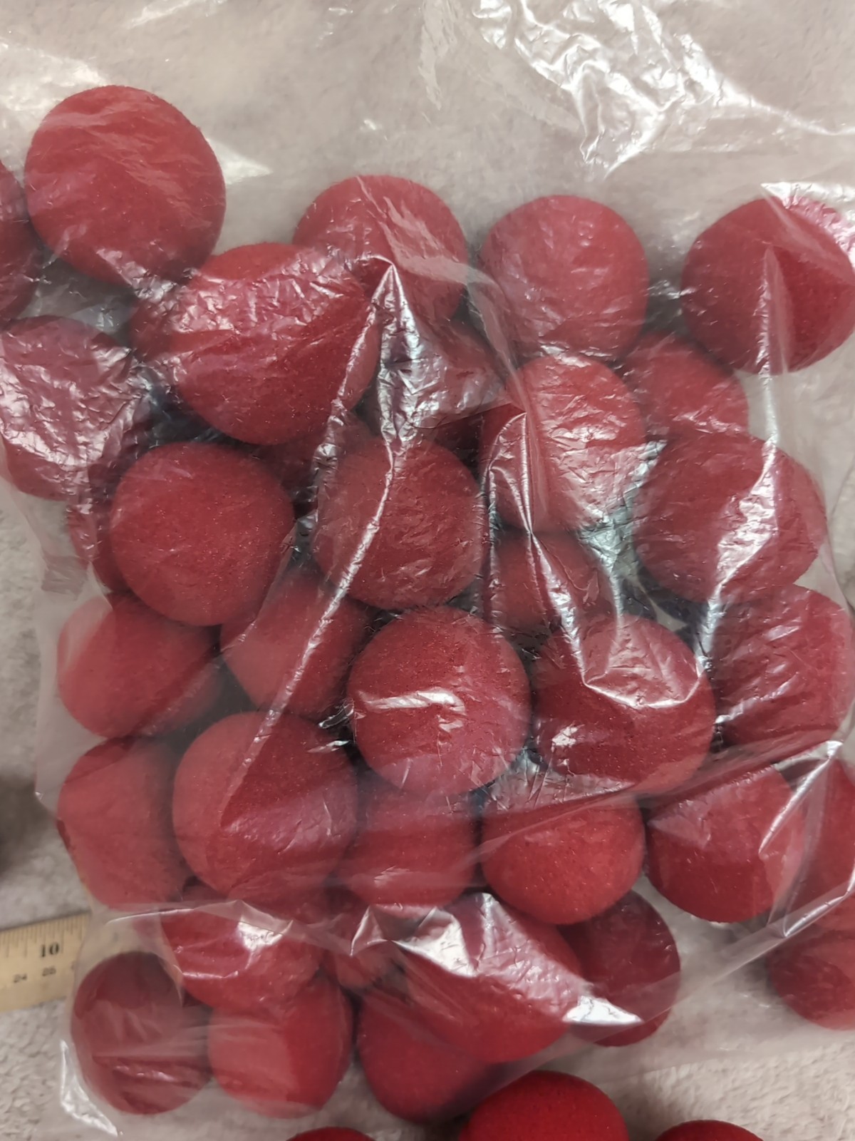 Four RED SUPER SOFT 2 Inch SPONGE BALLS - Magic Trick