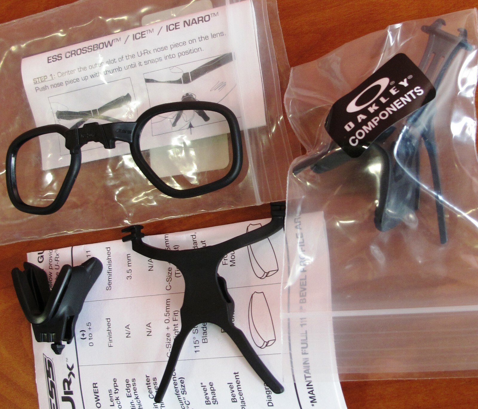 ESS Oakley URX Prescription Insert Ballistic Safety Glasses 740-0444 - New