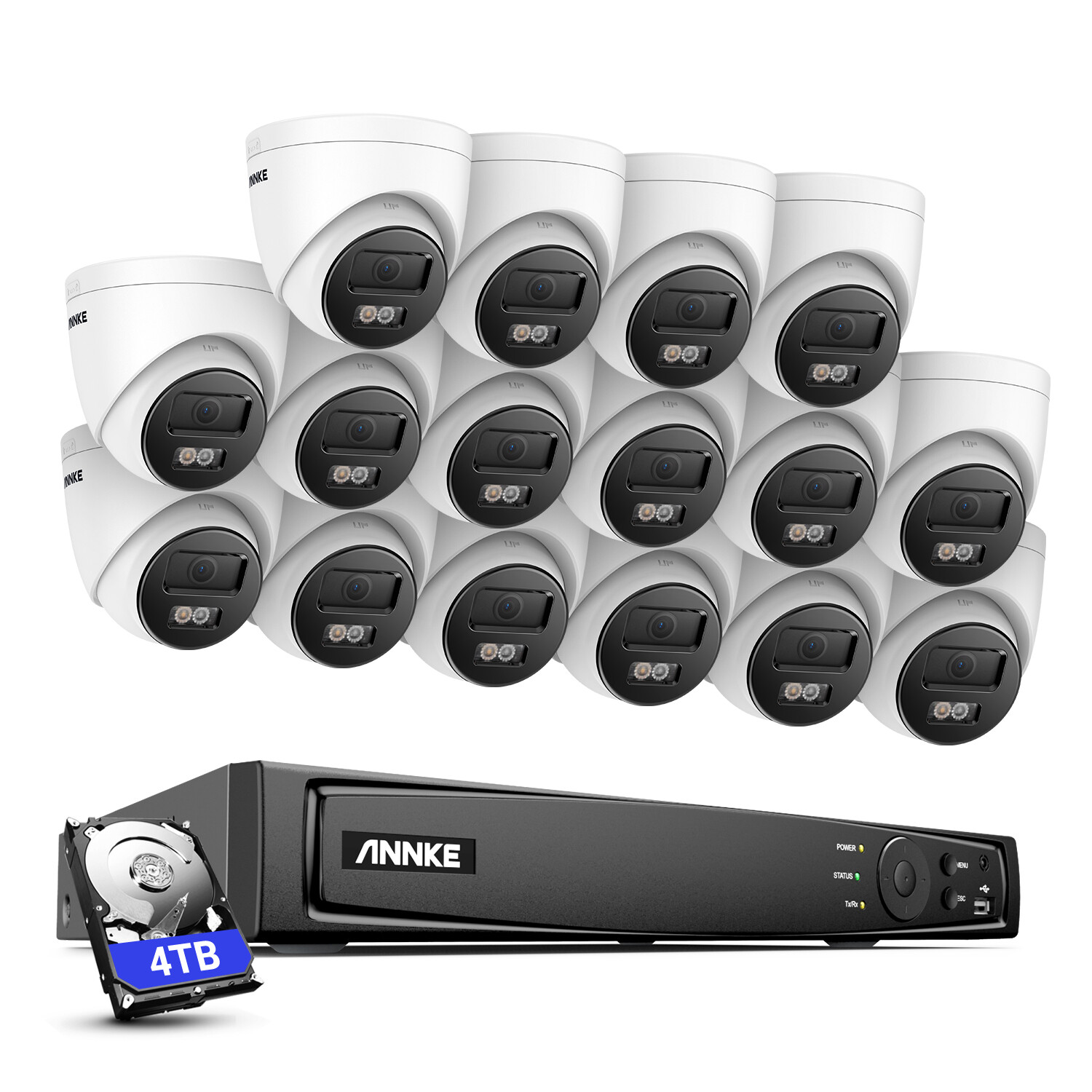 ANNKE 4K POE Audio Security Camera System 16CH NVR Color Night Human Detection