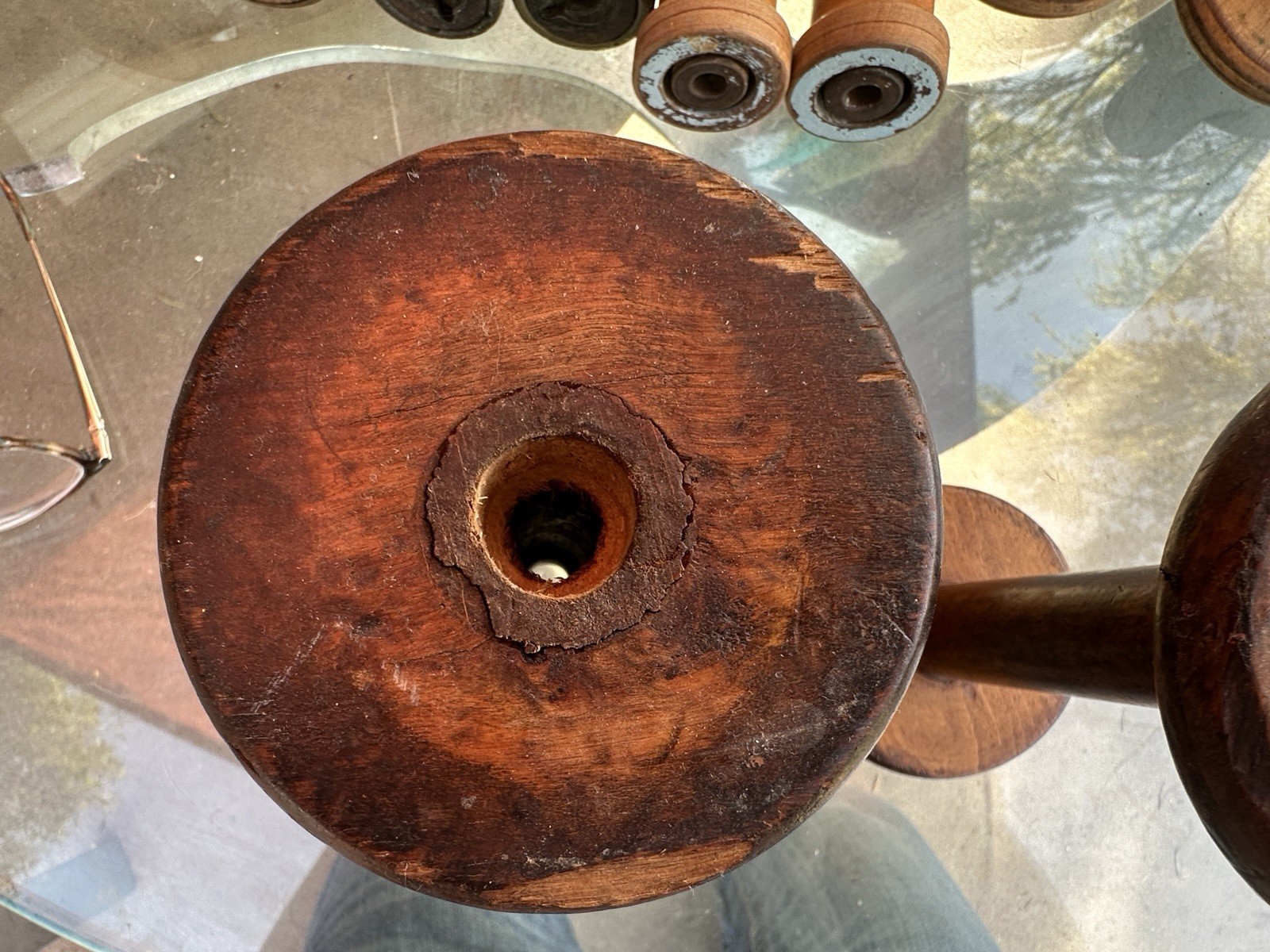 'Lot of 10 Vintage Yarn/Thread Spools-Asst Sizes- 2 have been cut down