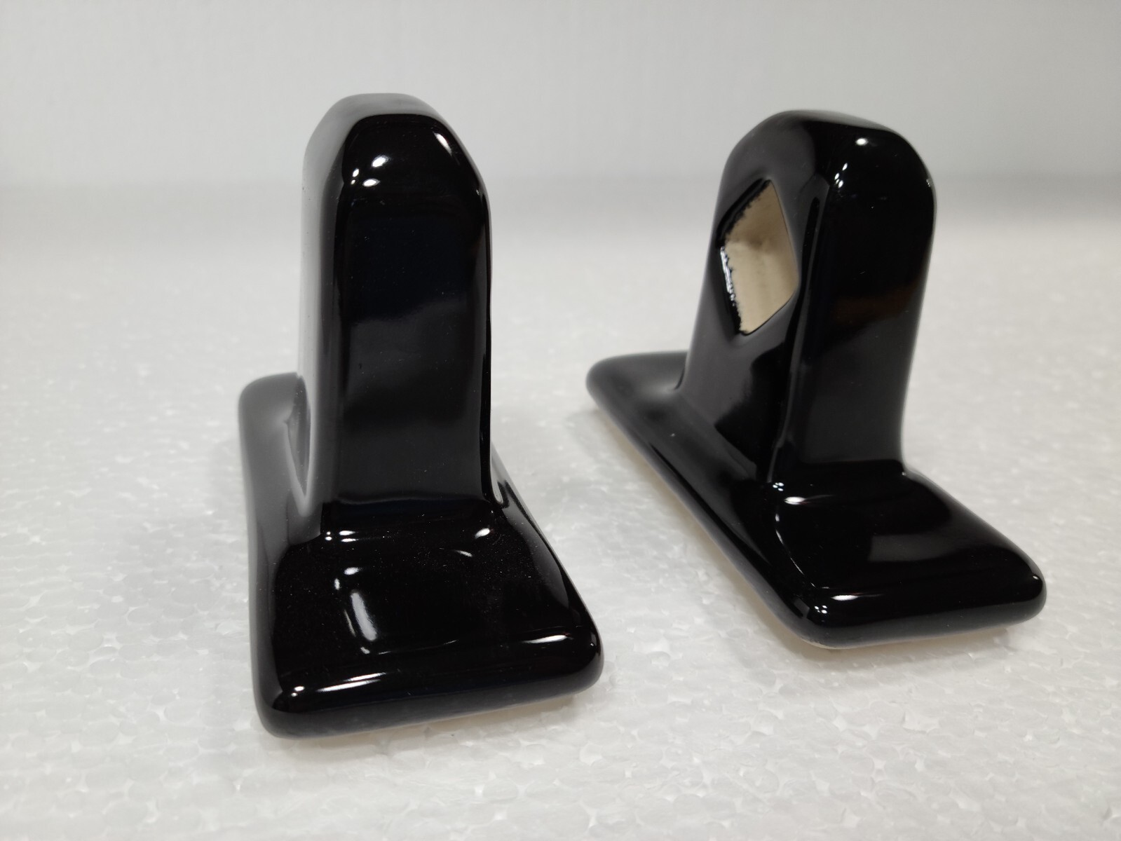 Black Ceramic Towel Bar Rod Rack Post Holder Brackets Tile In Mid Century Modern