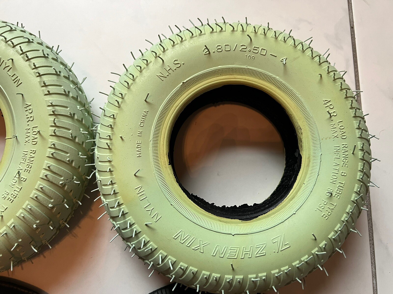 Zinger chair wheelchair tires and Tubes. Pair.