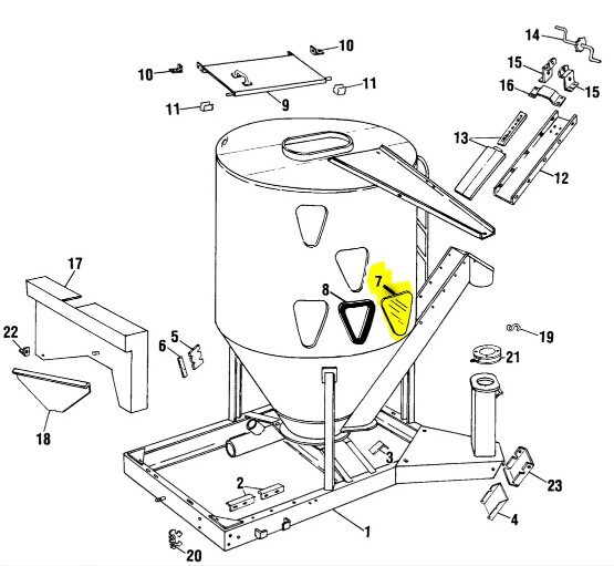 New Holland Case IH Window 355 Grinder Mixer Acrylic Replacement Window 163745