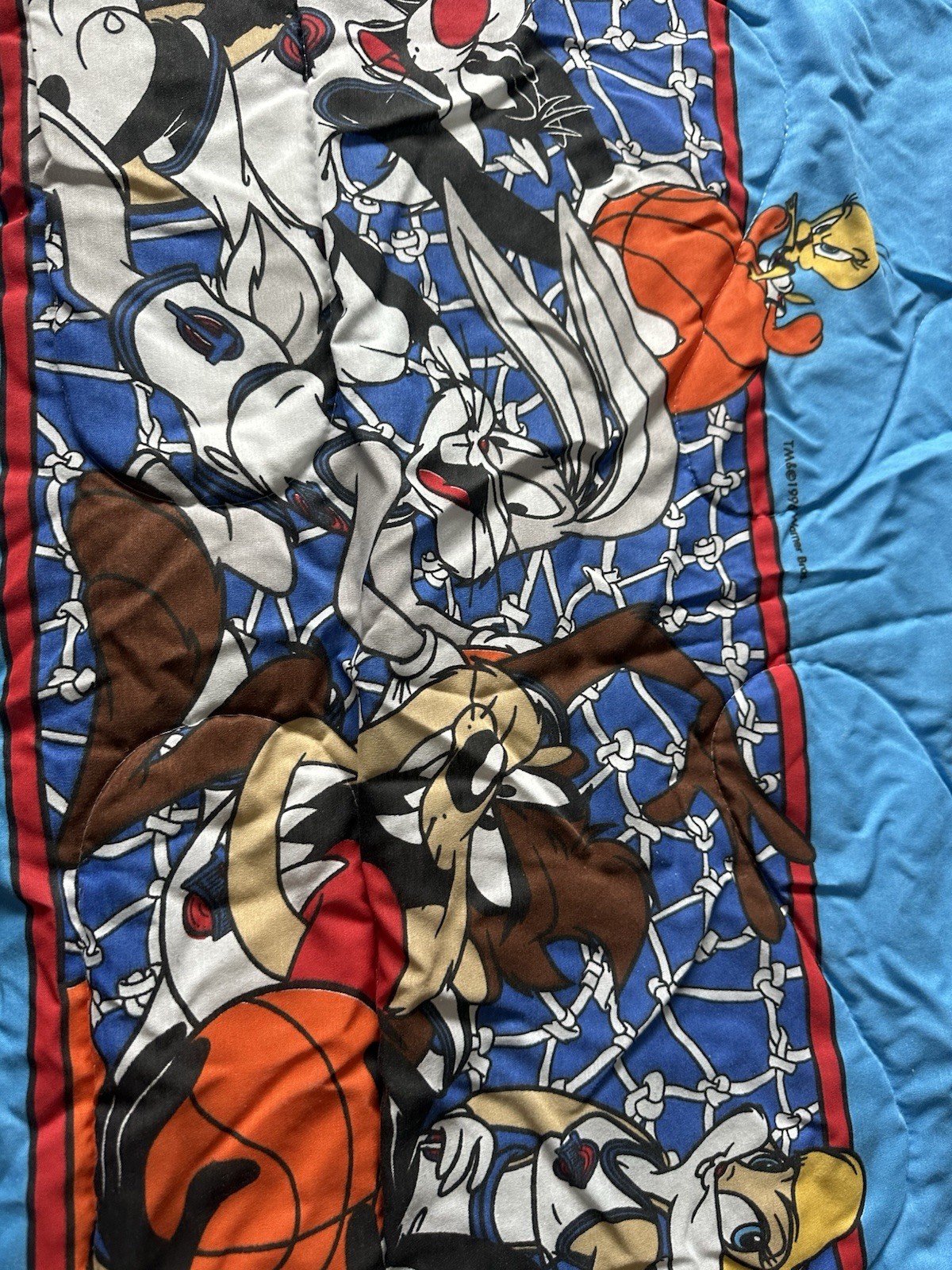 Vintage 1996 Space Jam Comforter Michael Jordan Looney Tunes Bugs Bunny TWIN