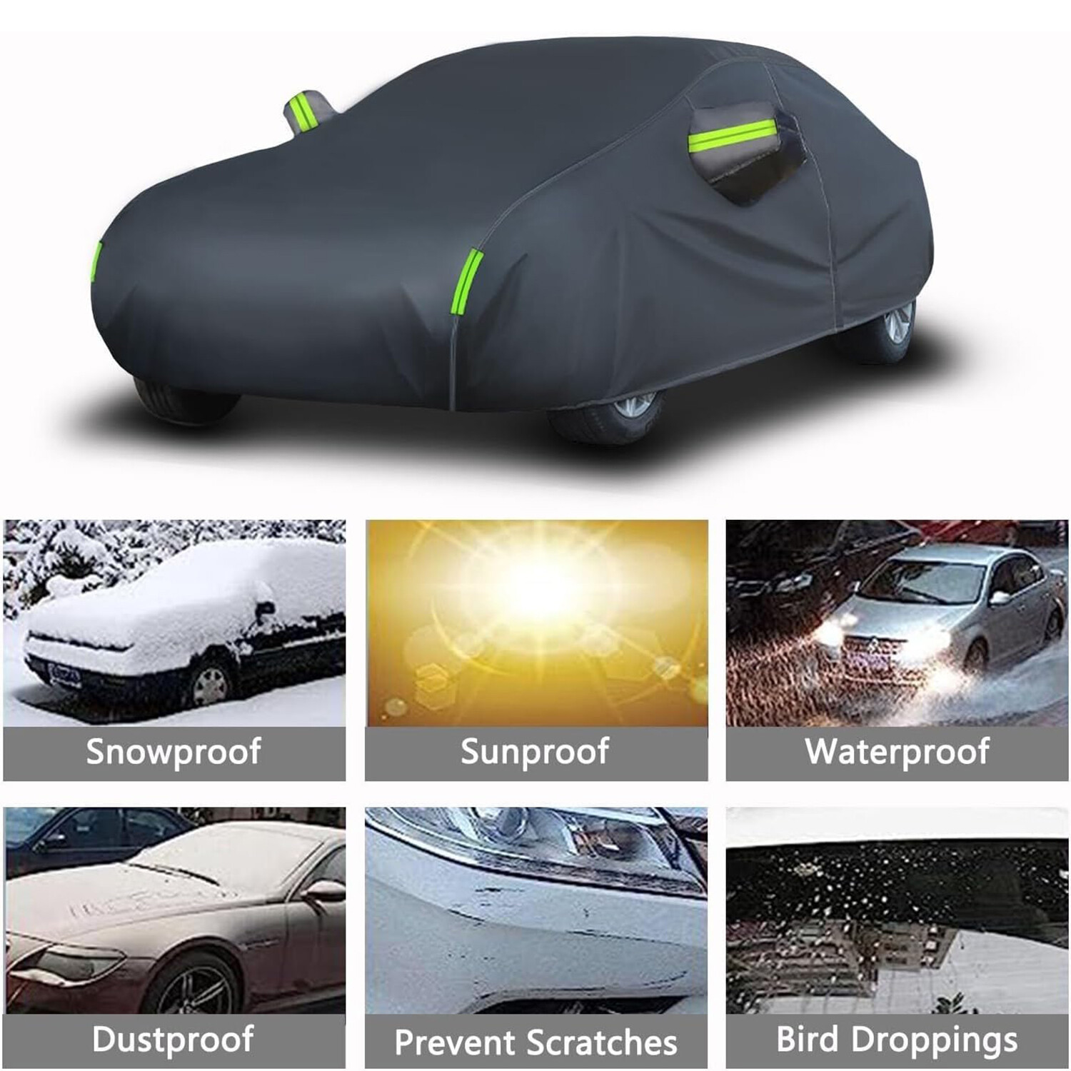 For Ford Mustang Full Car Cover Outdoor Waterproof Sun UV All Weather Protection