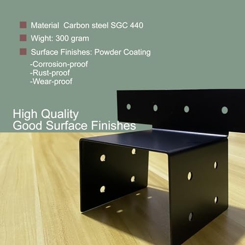 4x4 Wood Post Brackets Black Joist Anchor Connector, New