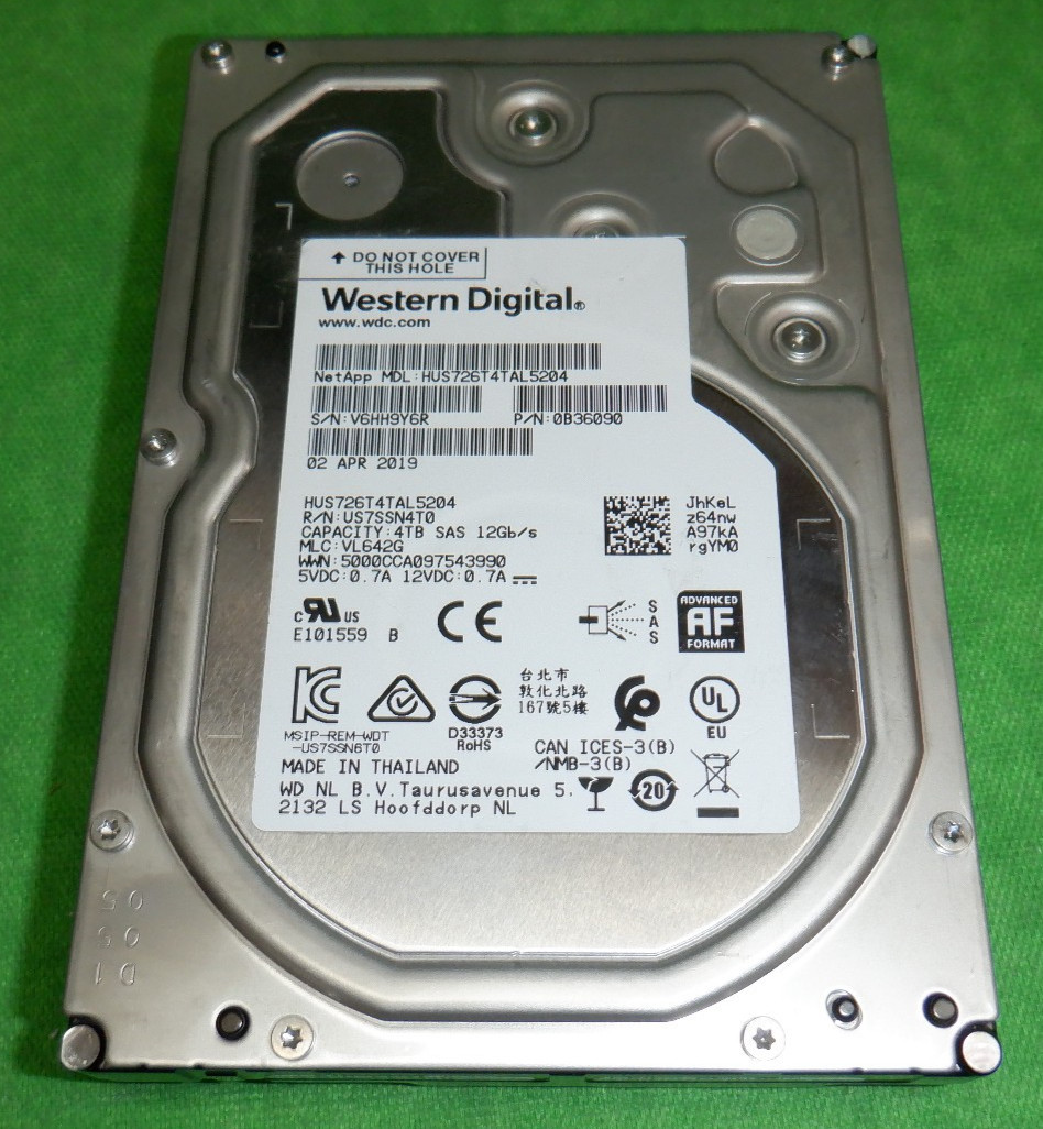 Western Digital HUS726T4TAL5204 4TB 7.2K 3.5" SAS 12G Enterprise Hard Drive