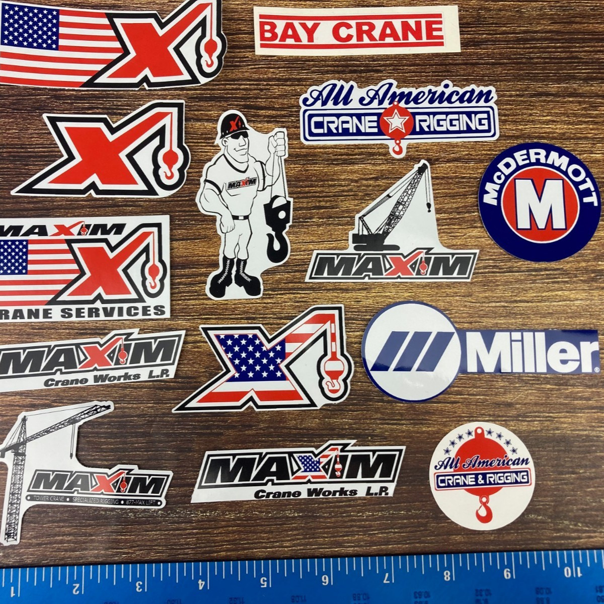 Hard Hat Sticker Maxim Crane All American Crane Shane McCrane Rodbusters Welder