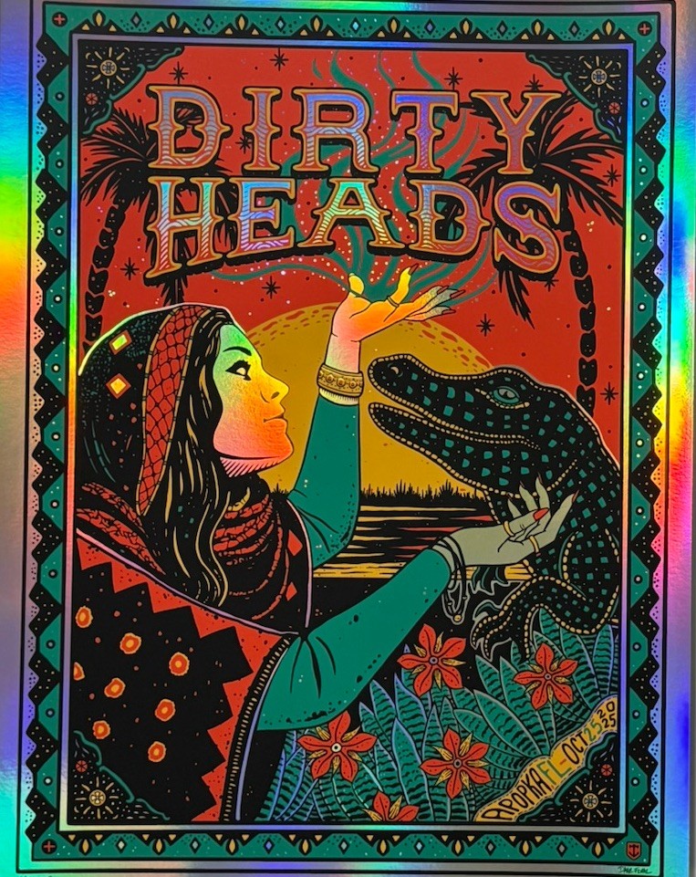 Dirty Heads Poster Apopka Amp FL 2025 Silkscreen #’d X/50 Dave Foral Signed FOIL