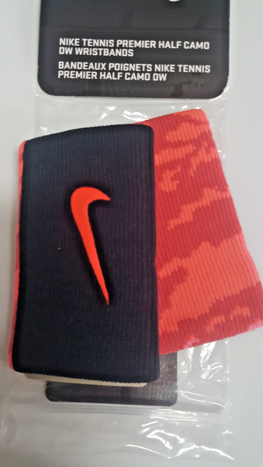 Nike Tennis Premier Half Camo DW Wristbands Unisex Black Orange AC3764-042