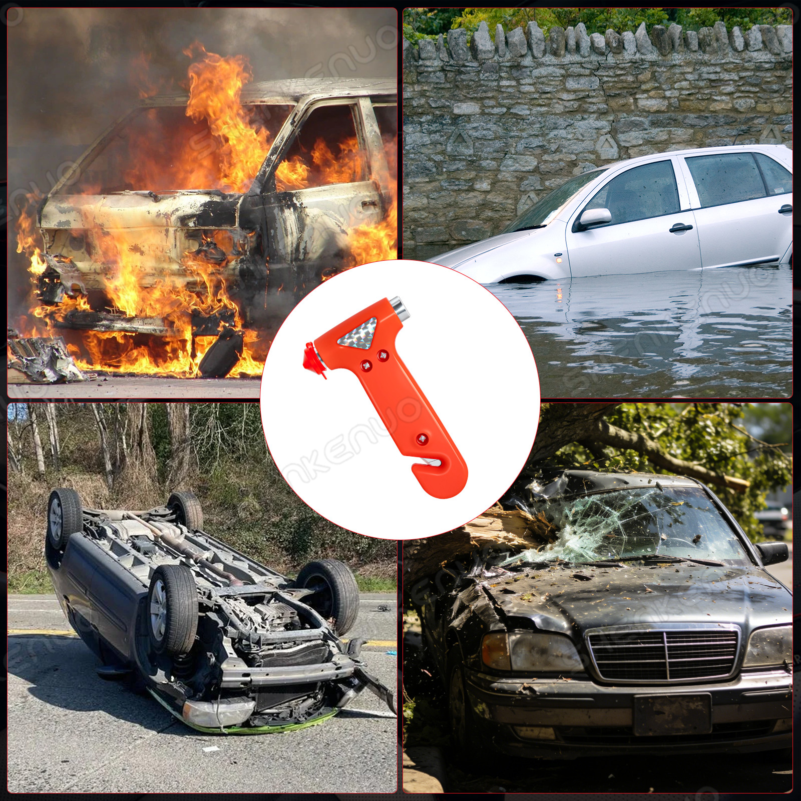 Car Safety Hammer Window Glass Breaker Seat Belt Emergency Escape Cutter Tool US