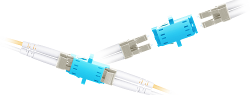 Fiber Optic Adapter/Coupler, LC to LC Duplex, Multimode, Aqua-(QTY 6 )- 63121