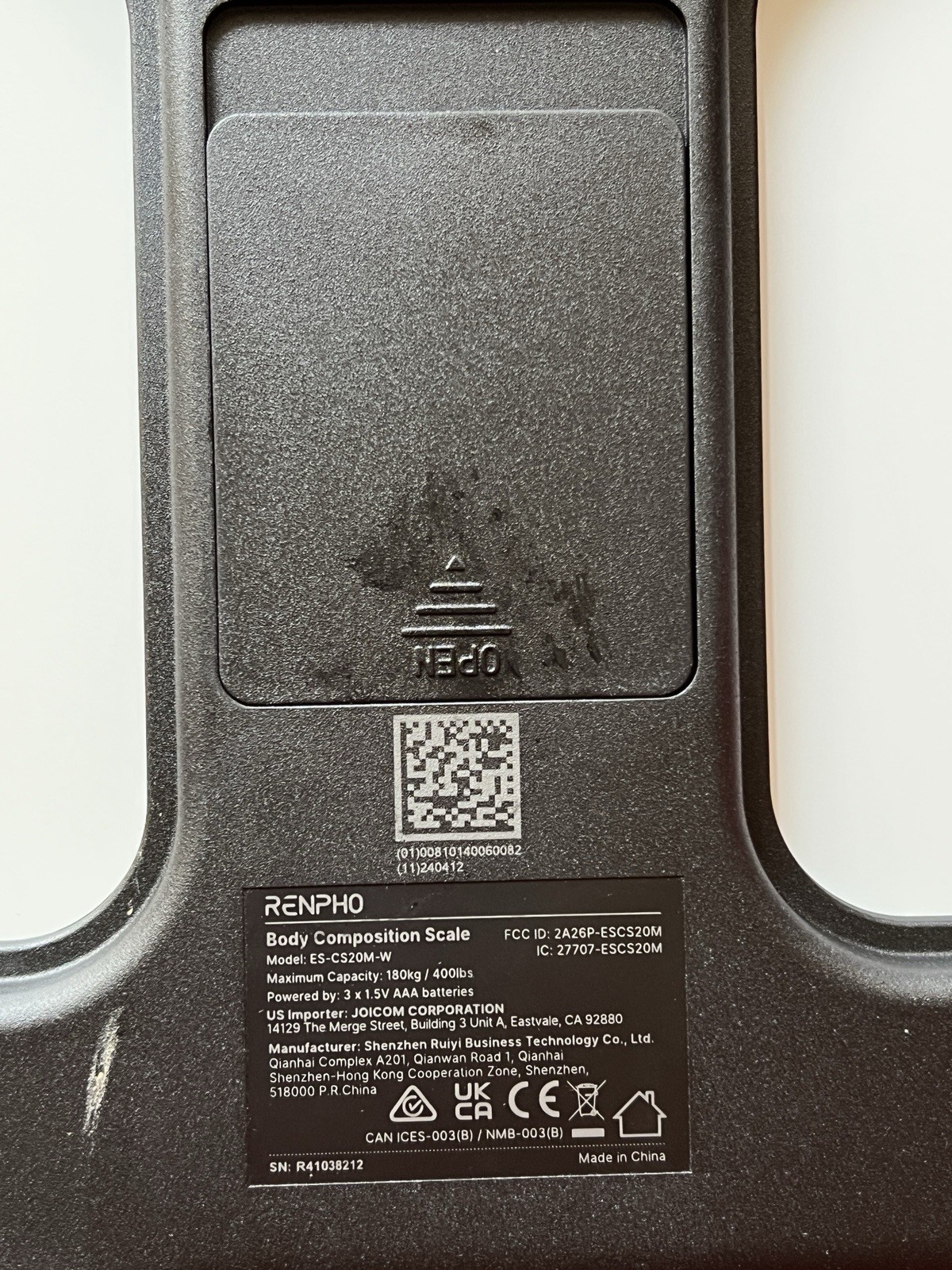 New RENPHO Elis1 ES-CS20M-W Smart Body Composition Scale Bluetooth Digital Scale