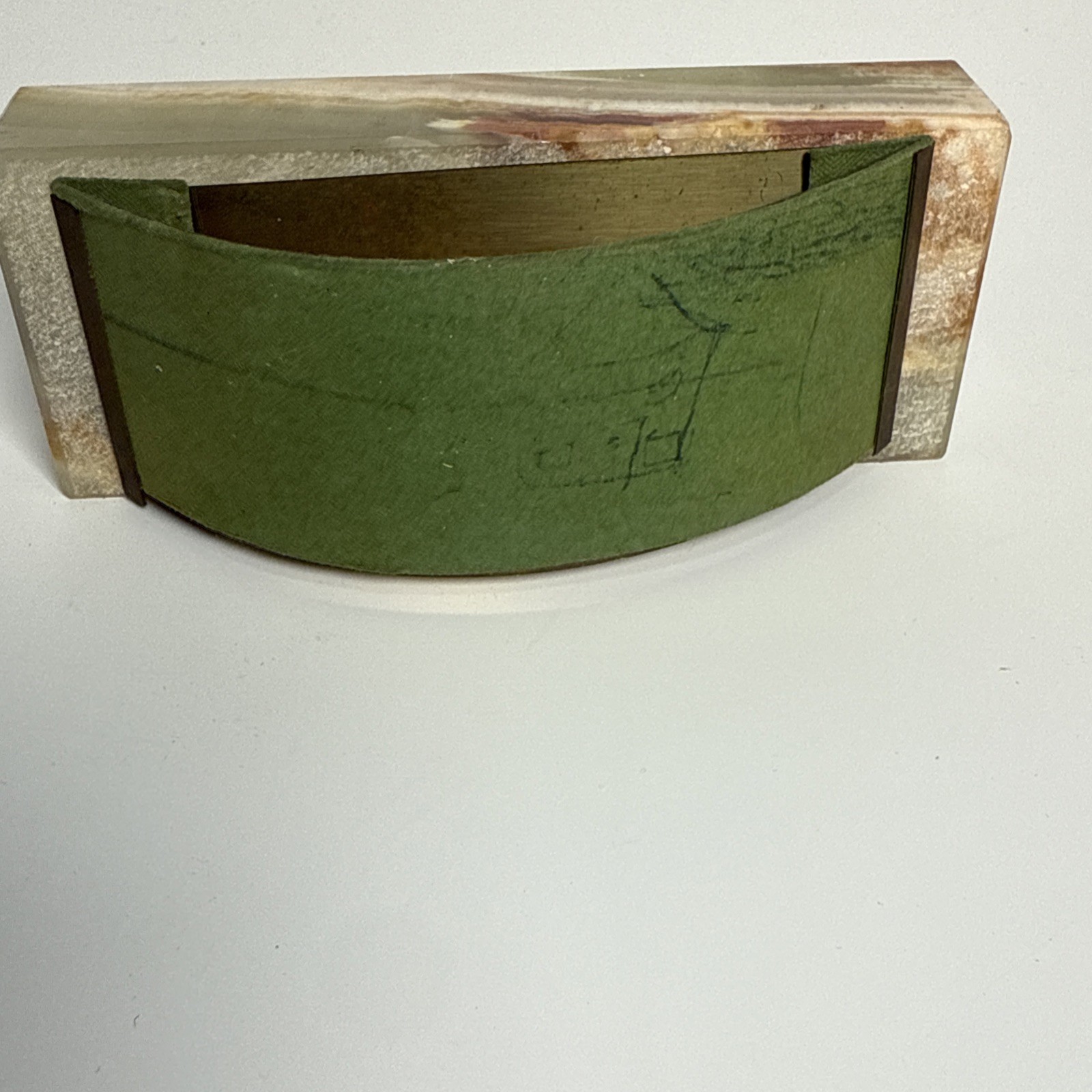 Onyx Italian Marble Rocker Desk Ink Blotter & Letter Opener