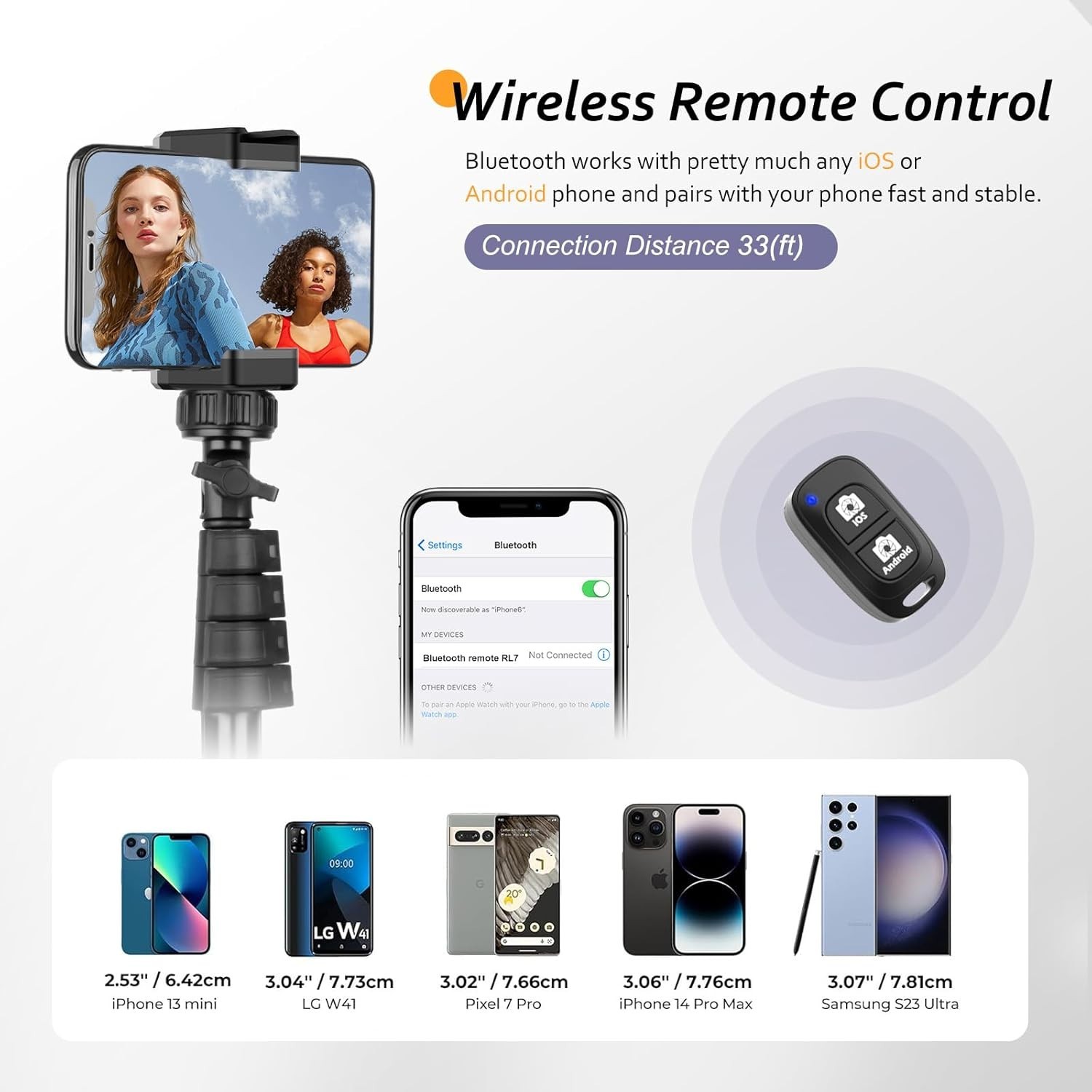 62“ Lightweight Phone Tripod w/Remote, Adjustable Perfect for Vlogging &Selfies