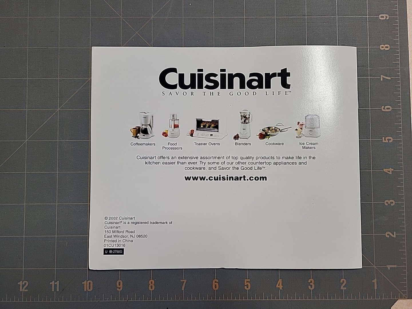 Cuisinart Frozen Yogurt Ice Cream Maker ICE-20 Instruction and Recipe Booklet