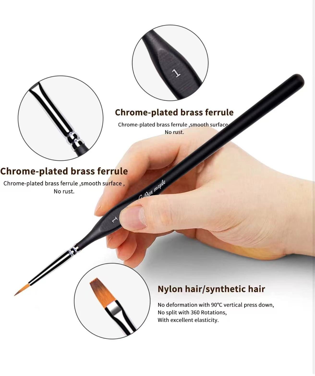 Golden Maple Miniature Paint Brushes, 15PC Model Brushes Micro Detail Paint Brus