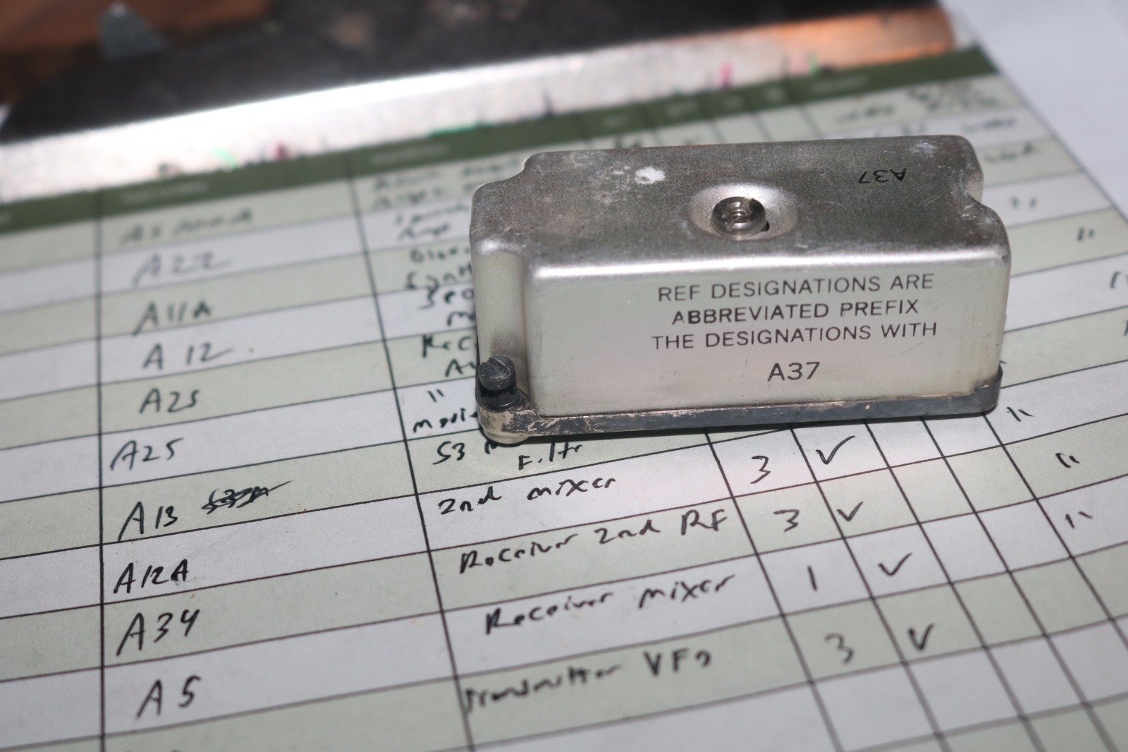 USED USGI PRC-25 PRC-77  radio module A37 Transmitter IPA