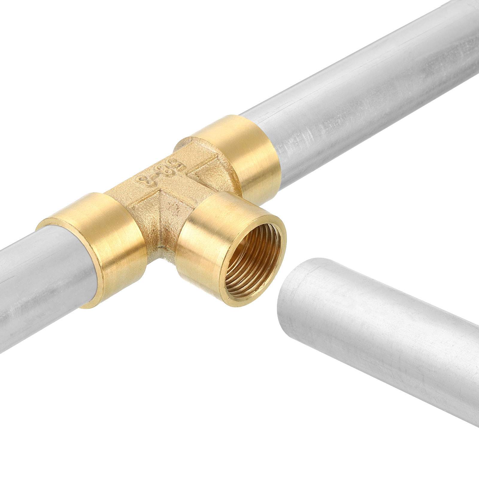 Brass Tee Swivel Pipe Fitting 3/4" 3 Way T-Connector Female x Female x Male