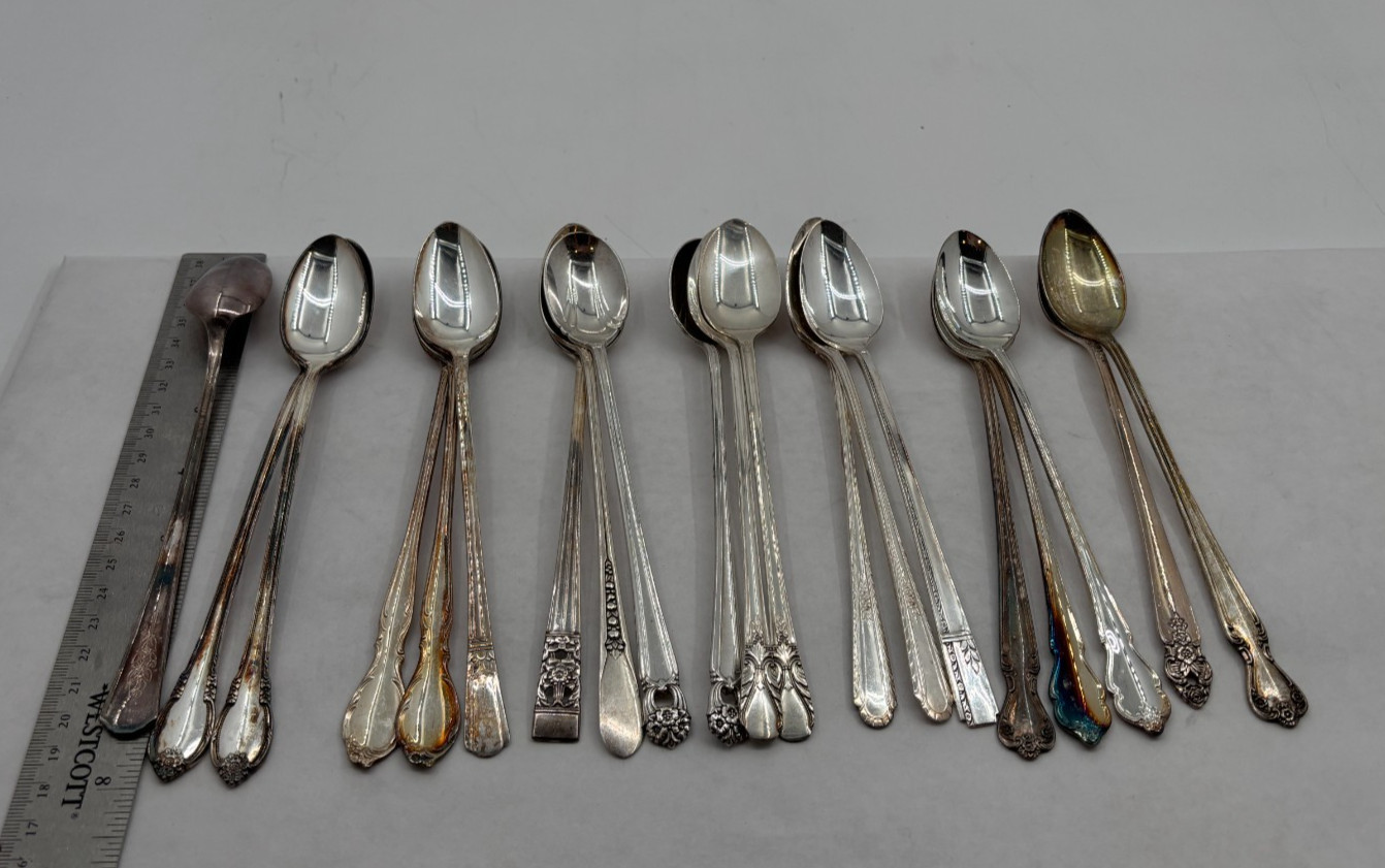 Lot of 40 Assorted Silverplate Iced Tea Spoons - Lot#337
