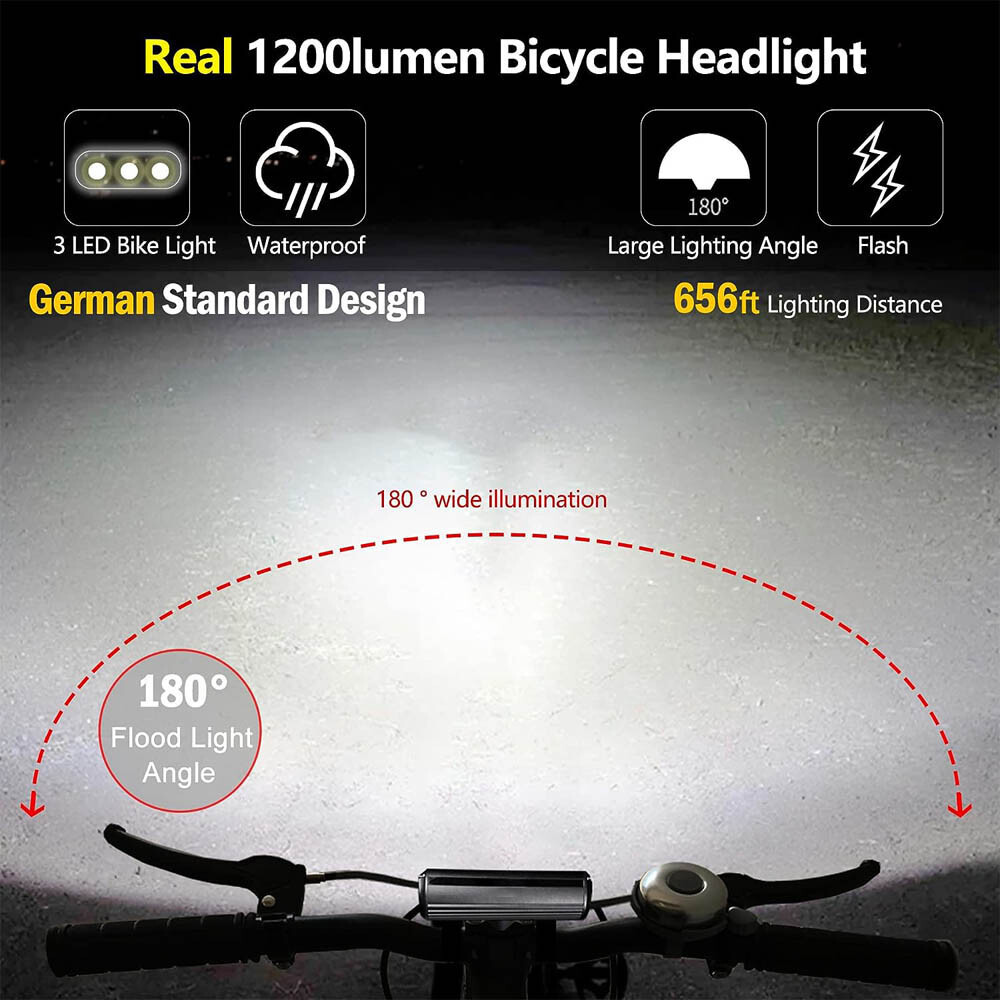 Waterproof Super Bright LED Bike Light USB Rechargeable Bicycle Front Headlight