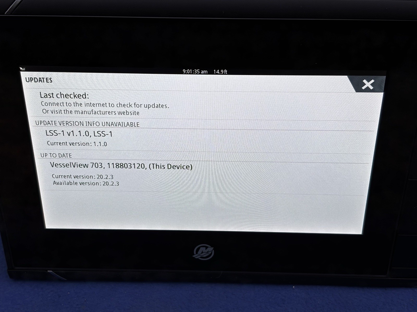 Simrad / Mercury Vessel View 703 7” Multifunction Engine Monitor Display