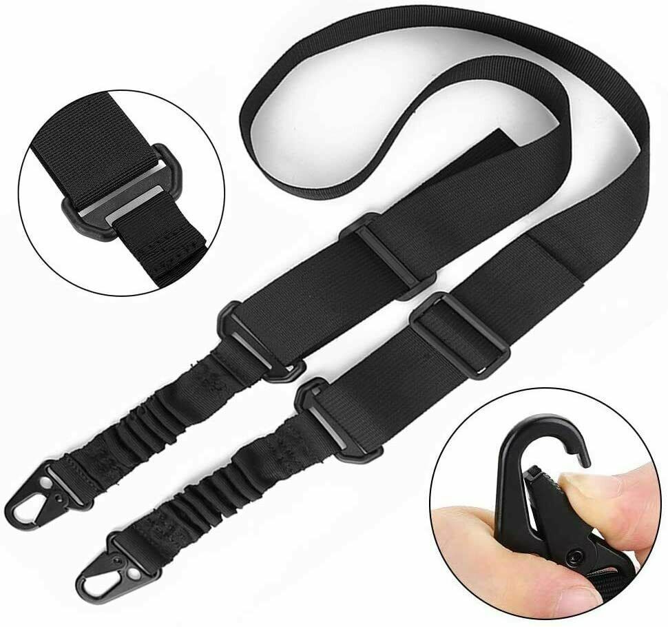 Tactical 2 Point Sling QD Swivel Rifle Adjustable Gun Sling Strap w/ MLOK Swivel