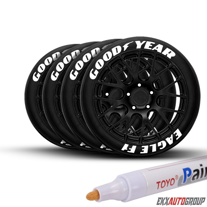 Tire Ink Permanent Marker Tyre Lettering Paint Pen USA Seller TOYO 4 Pack White