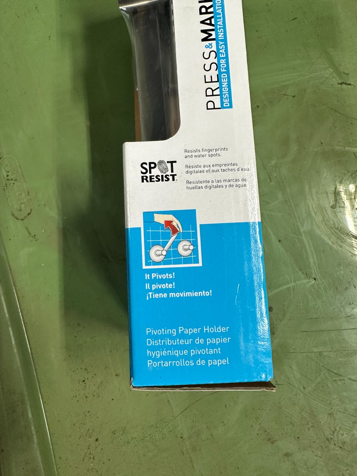 Moen MY3508BN Hensley Pivoting Paper Holder Brushed Nickel Press & Mark