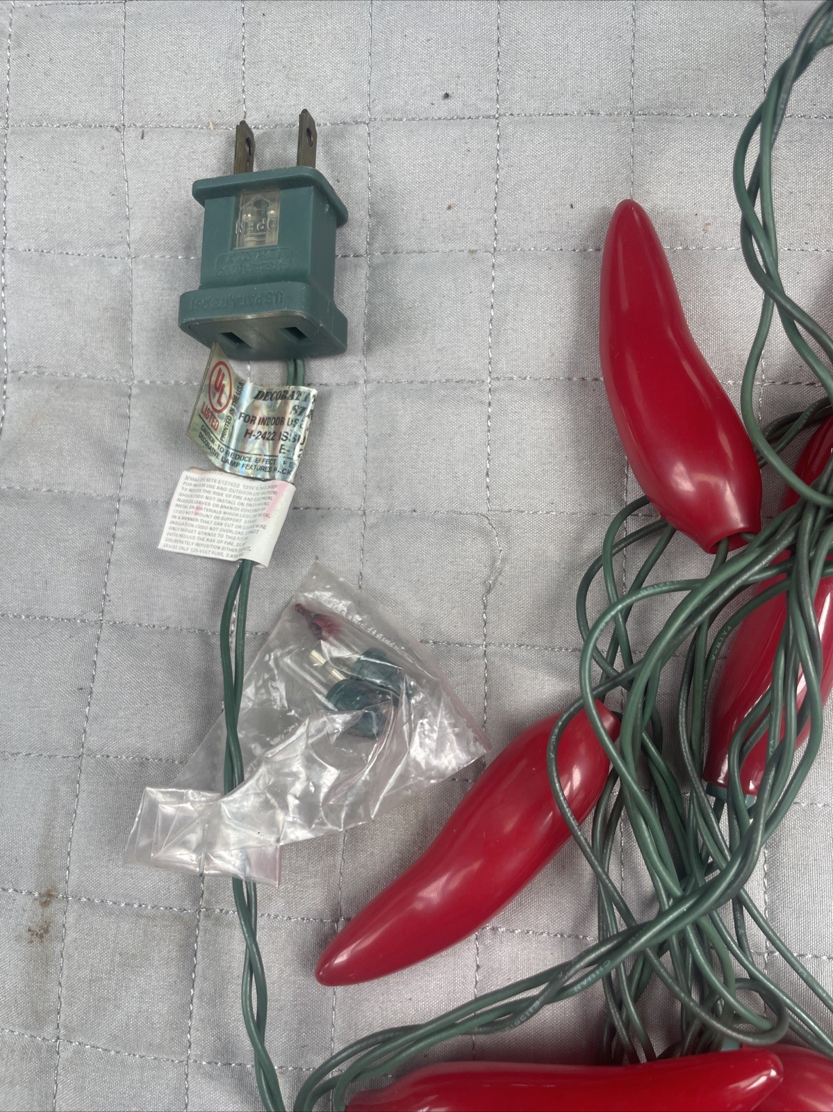 35 Red Chili Pepper Lights Soft Rubber Tested Working Vintage 1996 Kitchen Decor