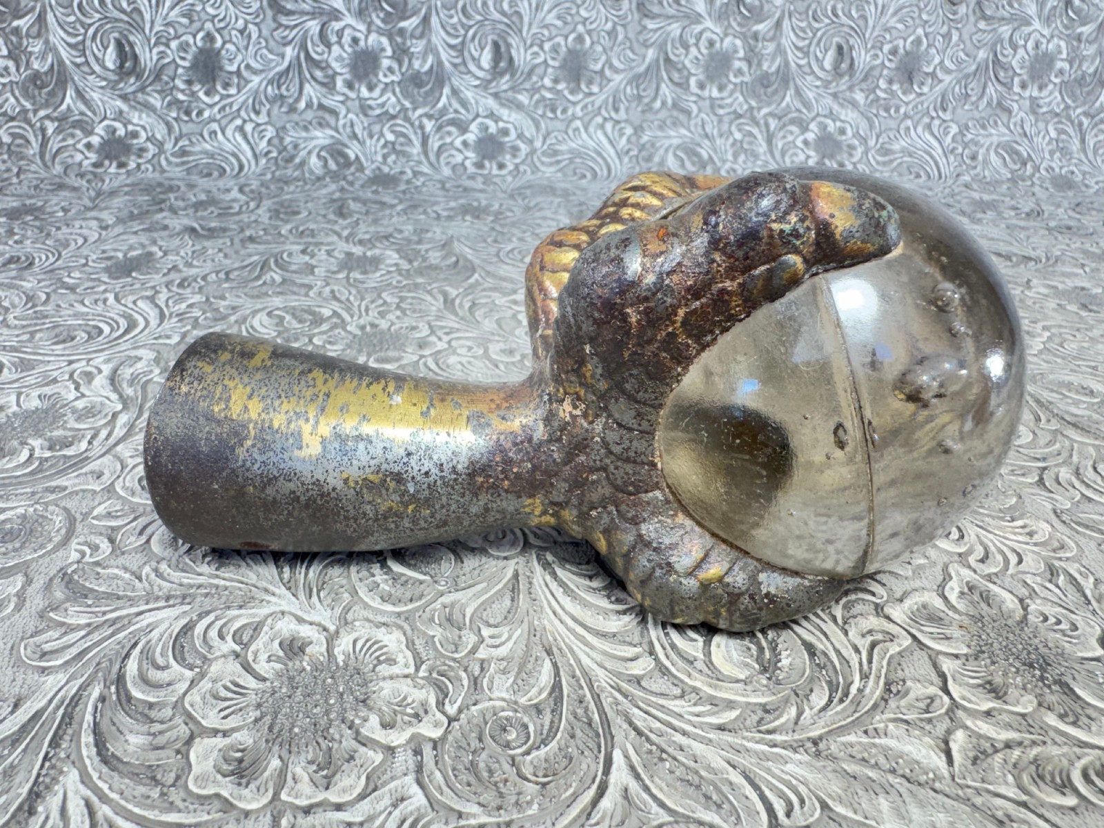 Antique Claw & Glass Ball Single 6" Foot Feet Cast Iron Furniture Hardware Table