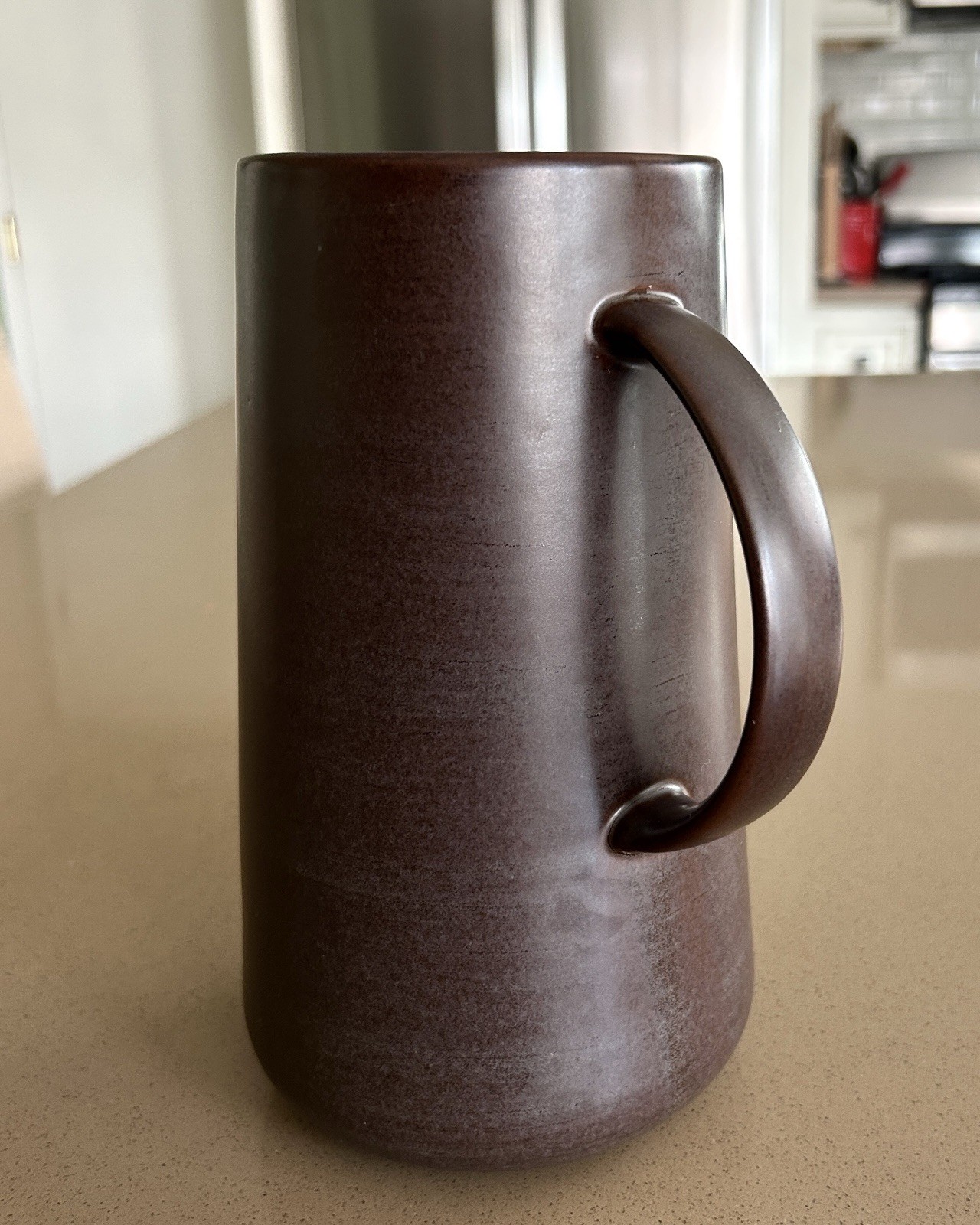 New With Tags Hearth & Hand Magnolia Stoneware Pitcher 2‑Qt Brown Reactive Glaze