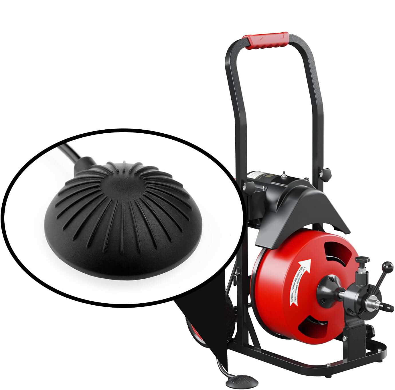 Replacement Air Foot Pedal Switch for Drain Snake Cleaning Machines w/ 10ft Hose