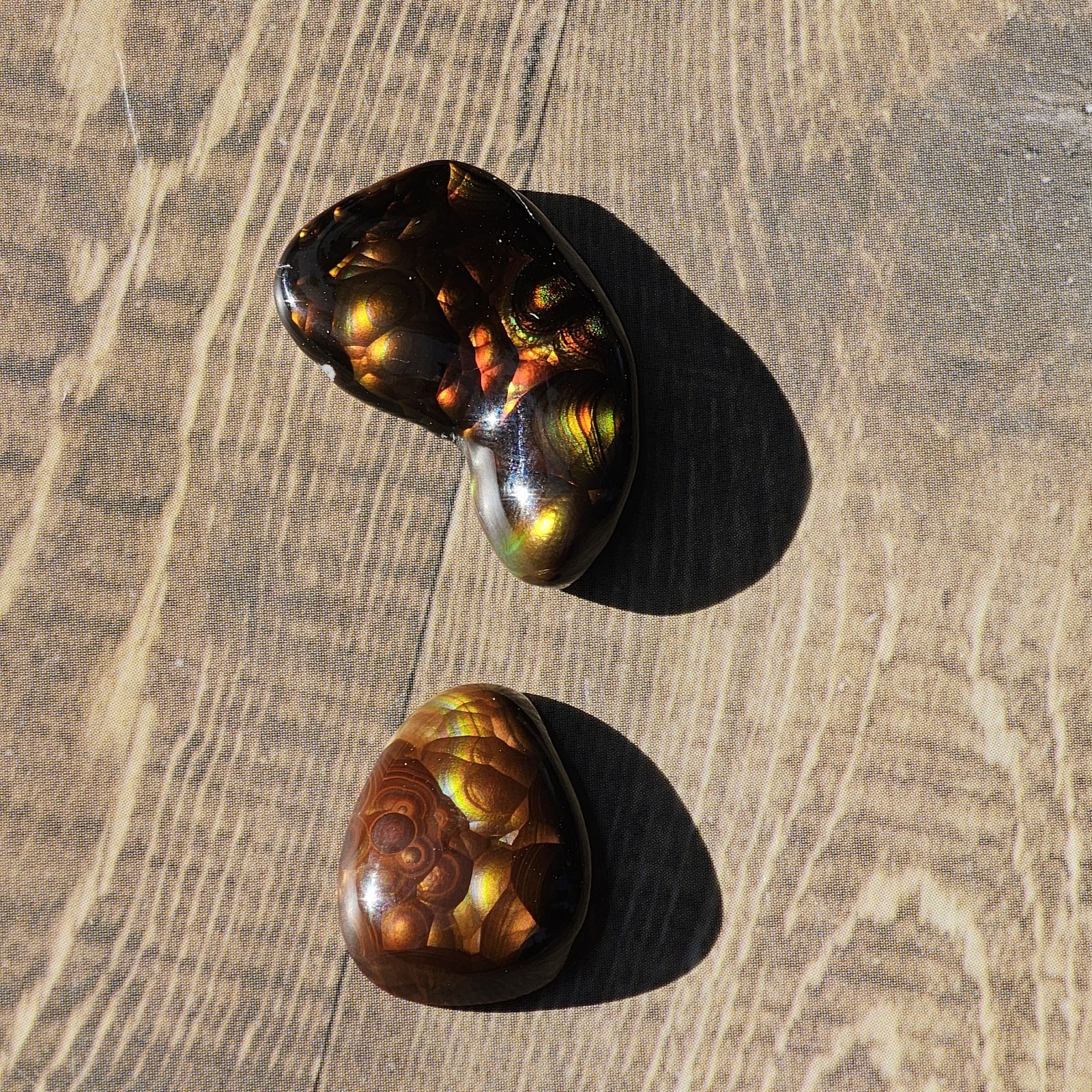 Fire Agate Pair With Wild Colors and Stunning Pattetns 25 CT Combined