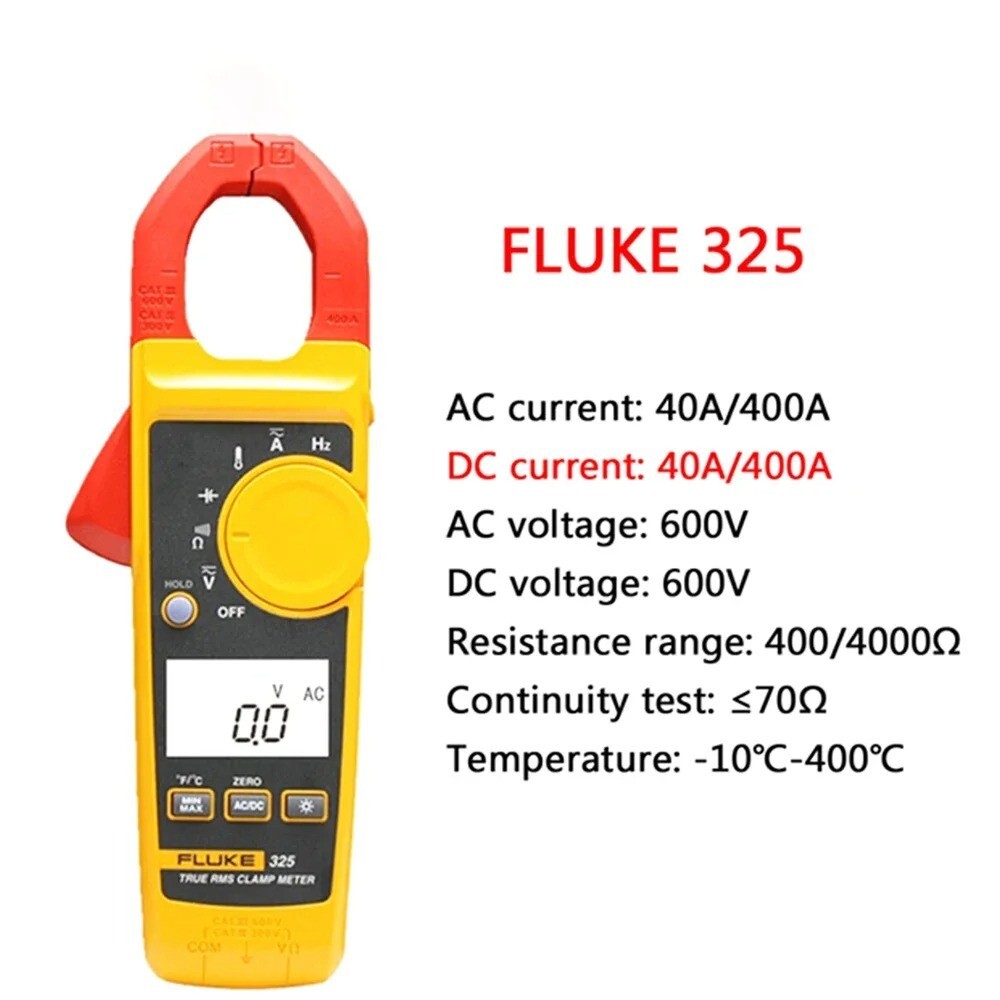 Fluke 325 True RMS DC/AC Current Voltage Tester Capacitance Clamp Frequency