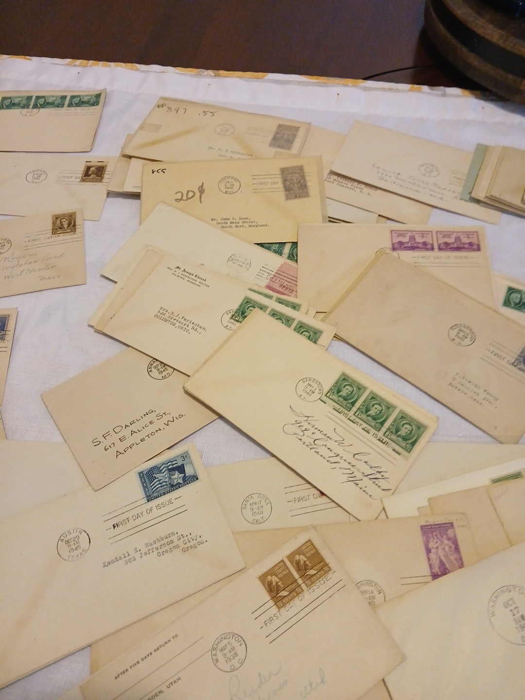 U.S.-1930's-40's-50's-60's-lot of 100 Early Postal Covers Random Pull FDC Estate
