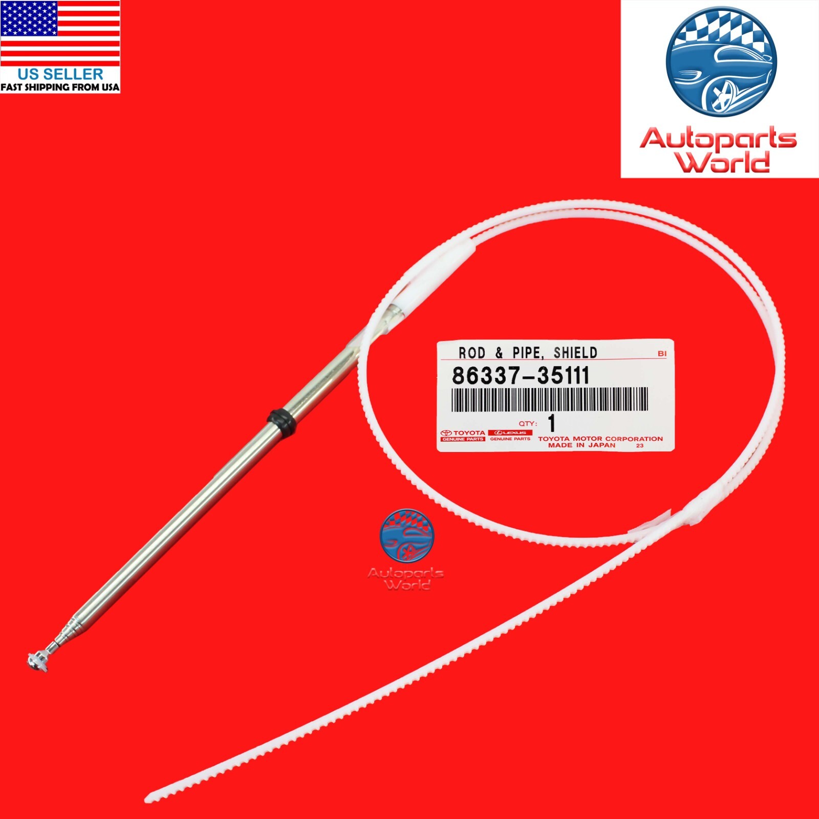 NEW GENUINE OEM TOYOTA 1996-2002 4RUNNER POWER RADIO NTENNA MAST 86337-35111