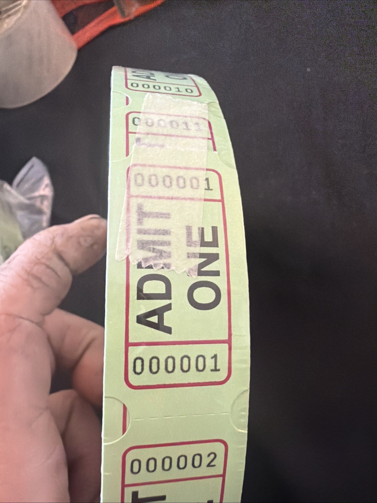 Amscan Admit One 2000 Count Ticket Roll 000001-002000 Event Party Raffle FAIR