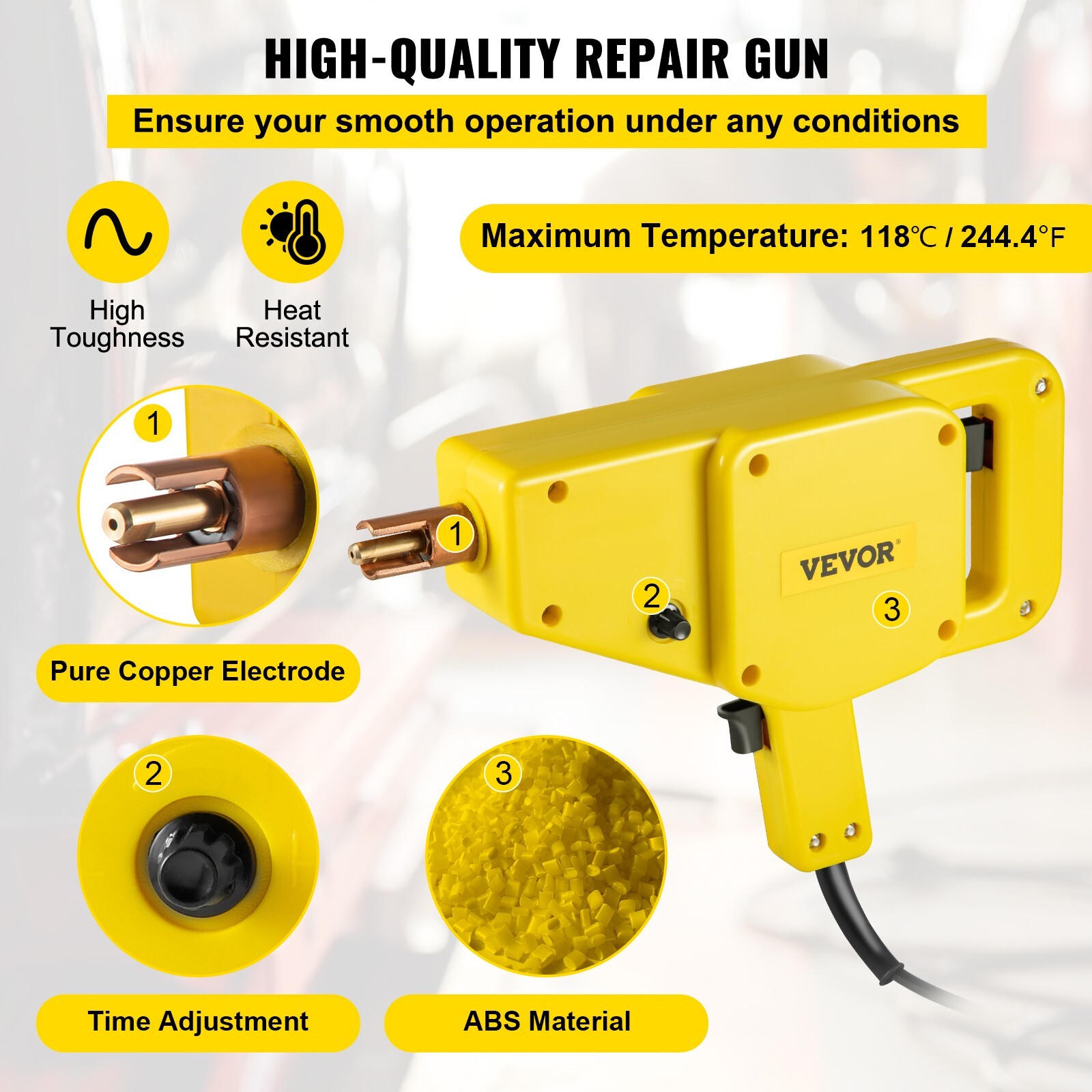 VEVOR Auto Body Dent Repair Kit 800VA Electric Stud Welder Gun w/ Puller Hammer