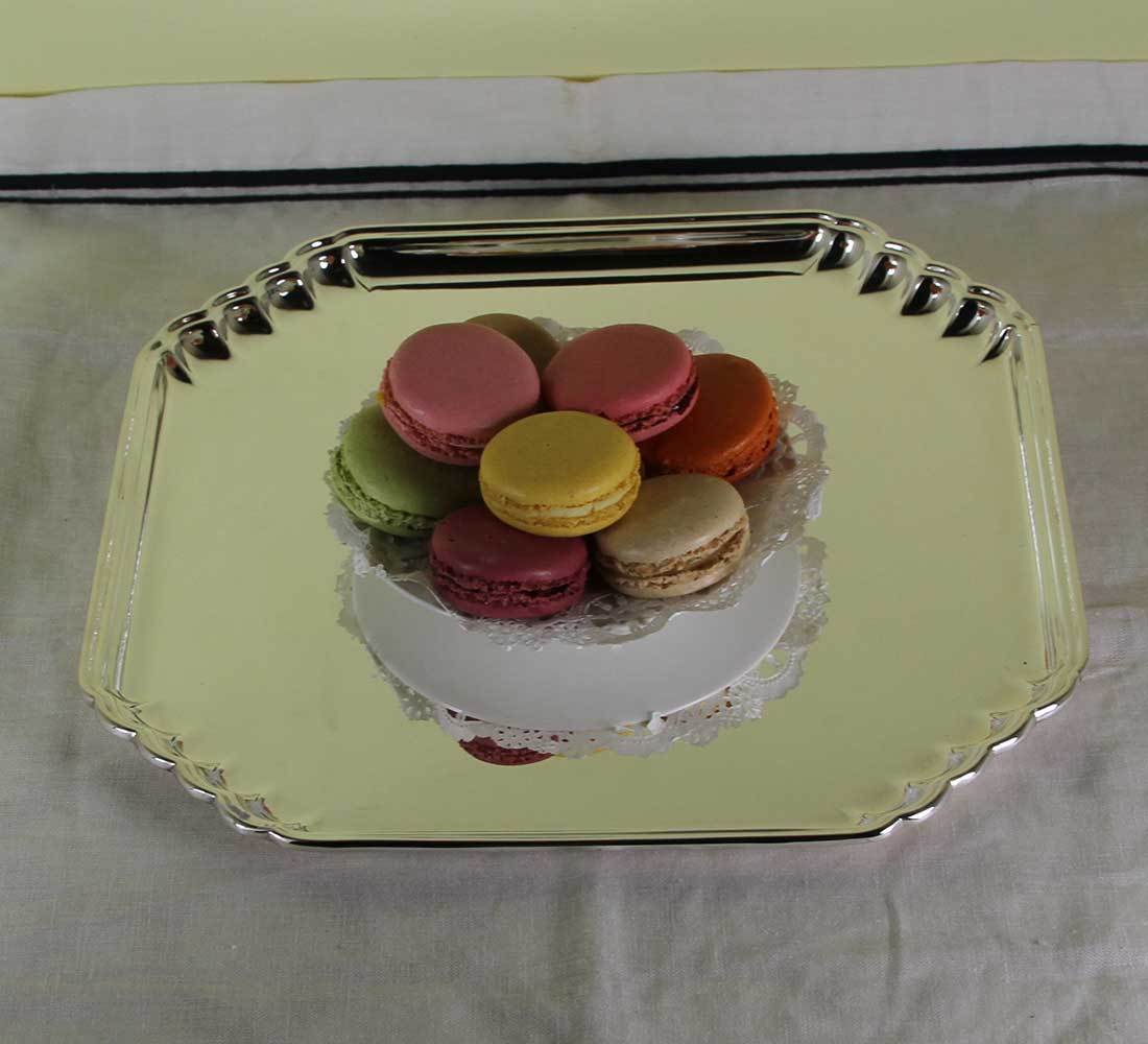 Silver Square Salver, Shaped Corners 11 in.