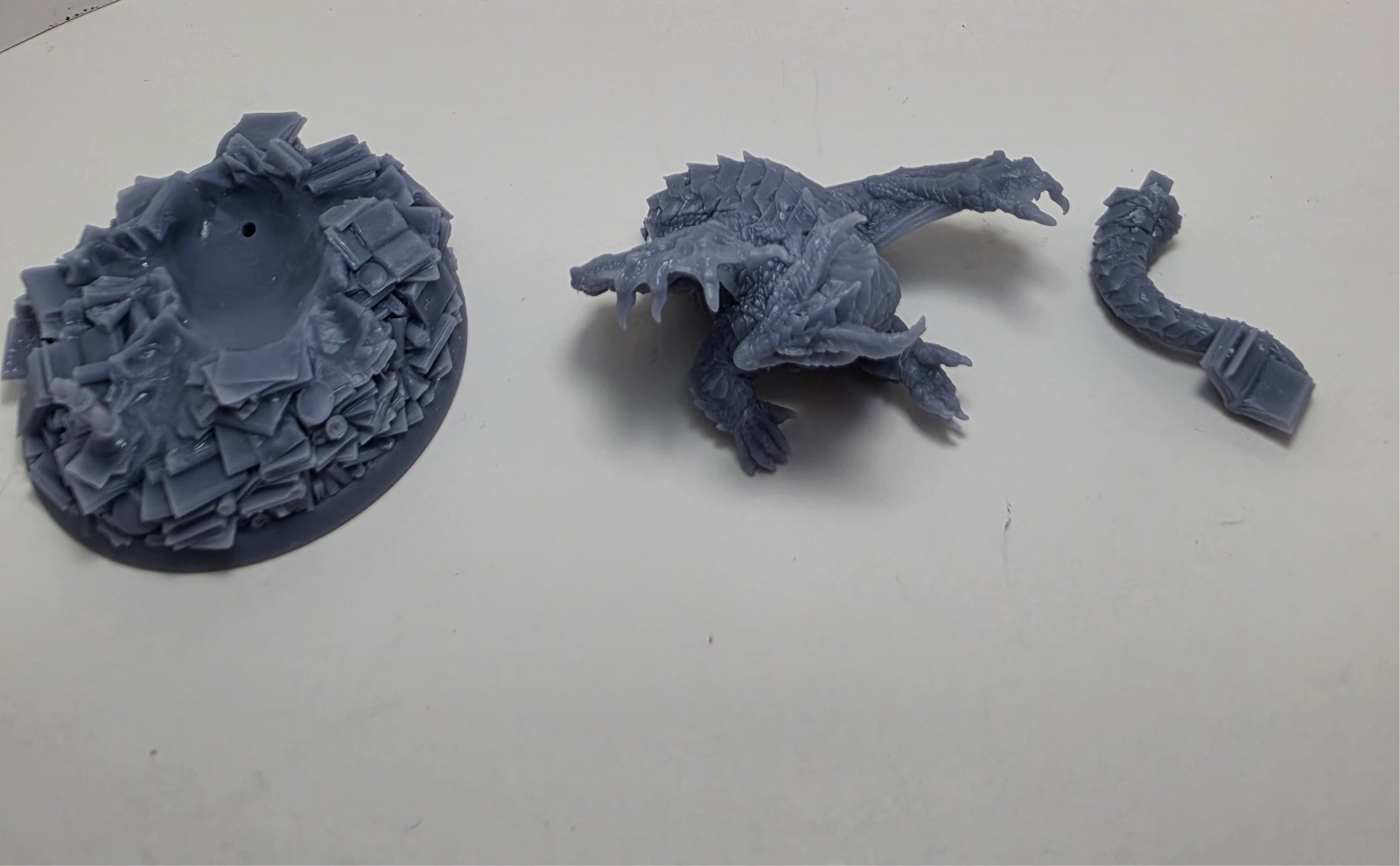 Archive Dragon on Book Hoard 32mm Scale Resin Miniature D&D RPG Scholar Wyrm